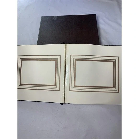 Vtg Lg New Photo Album Holds 40 4x6 Photos 11x9.5x2 in Fabric Cover Brown Gold - Picture 3 of 7